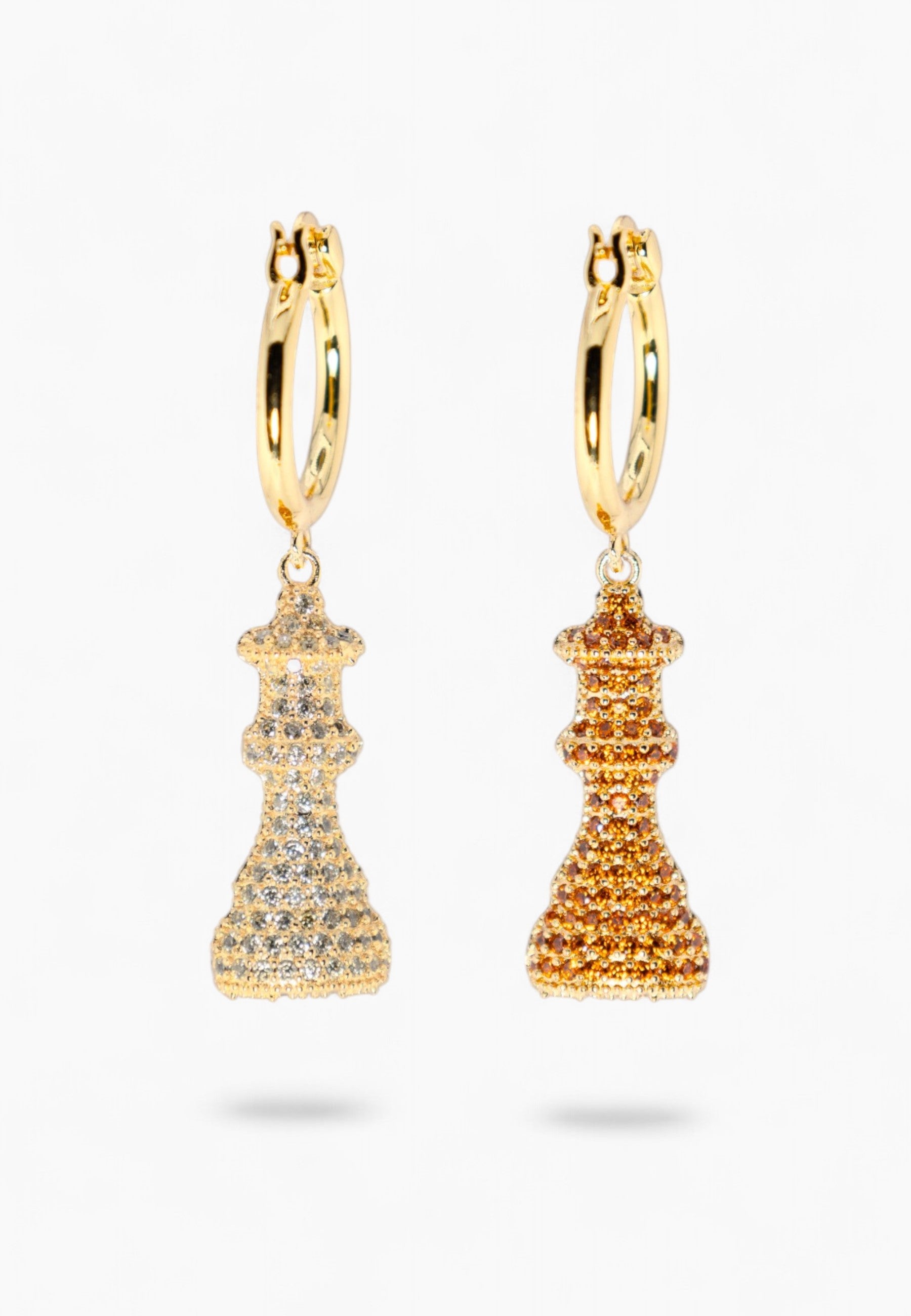 Chess Sol Queen Hoop Earrings