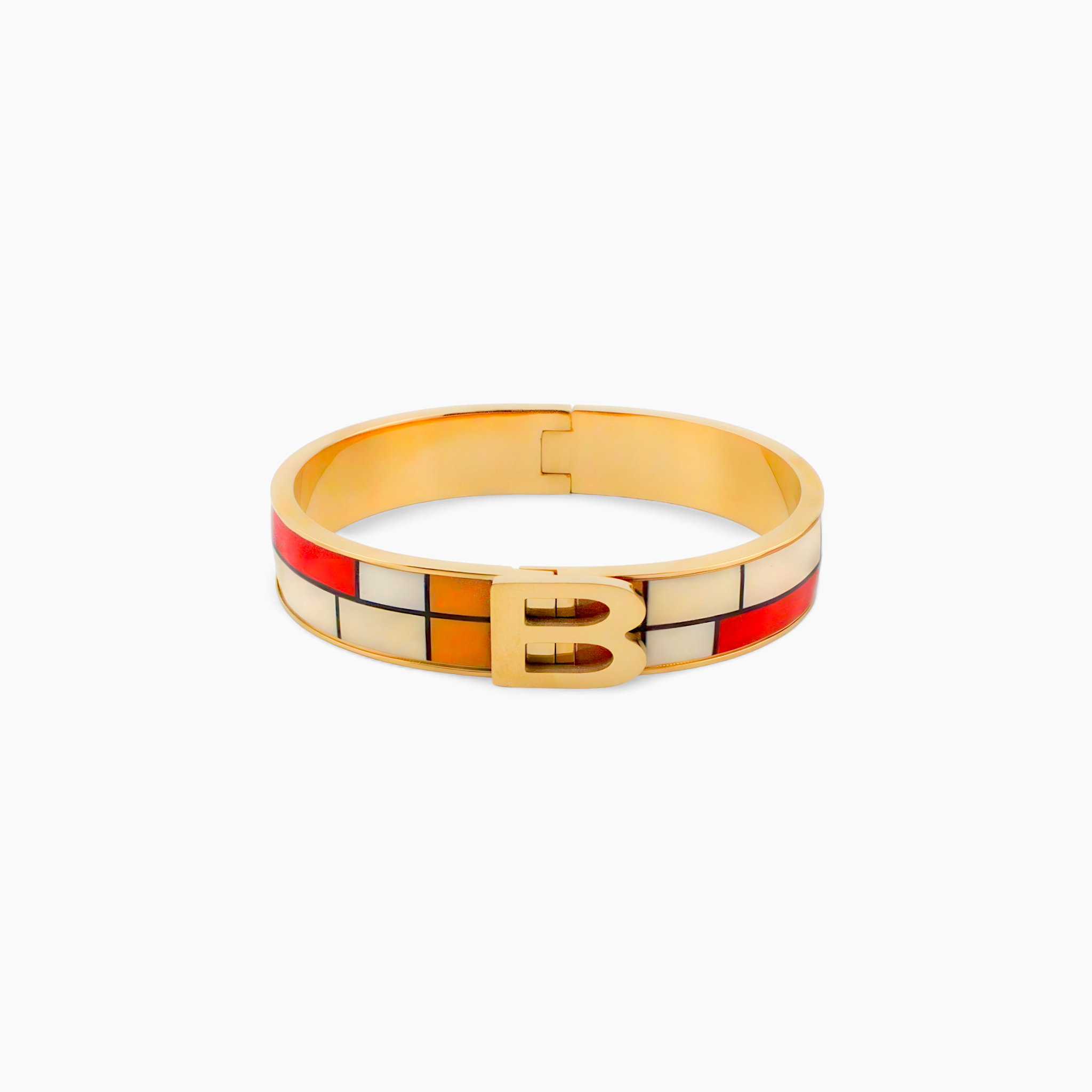 Mondrian Composition with Red, Blue and Yellow Gold Bracelet