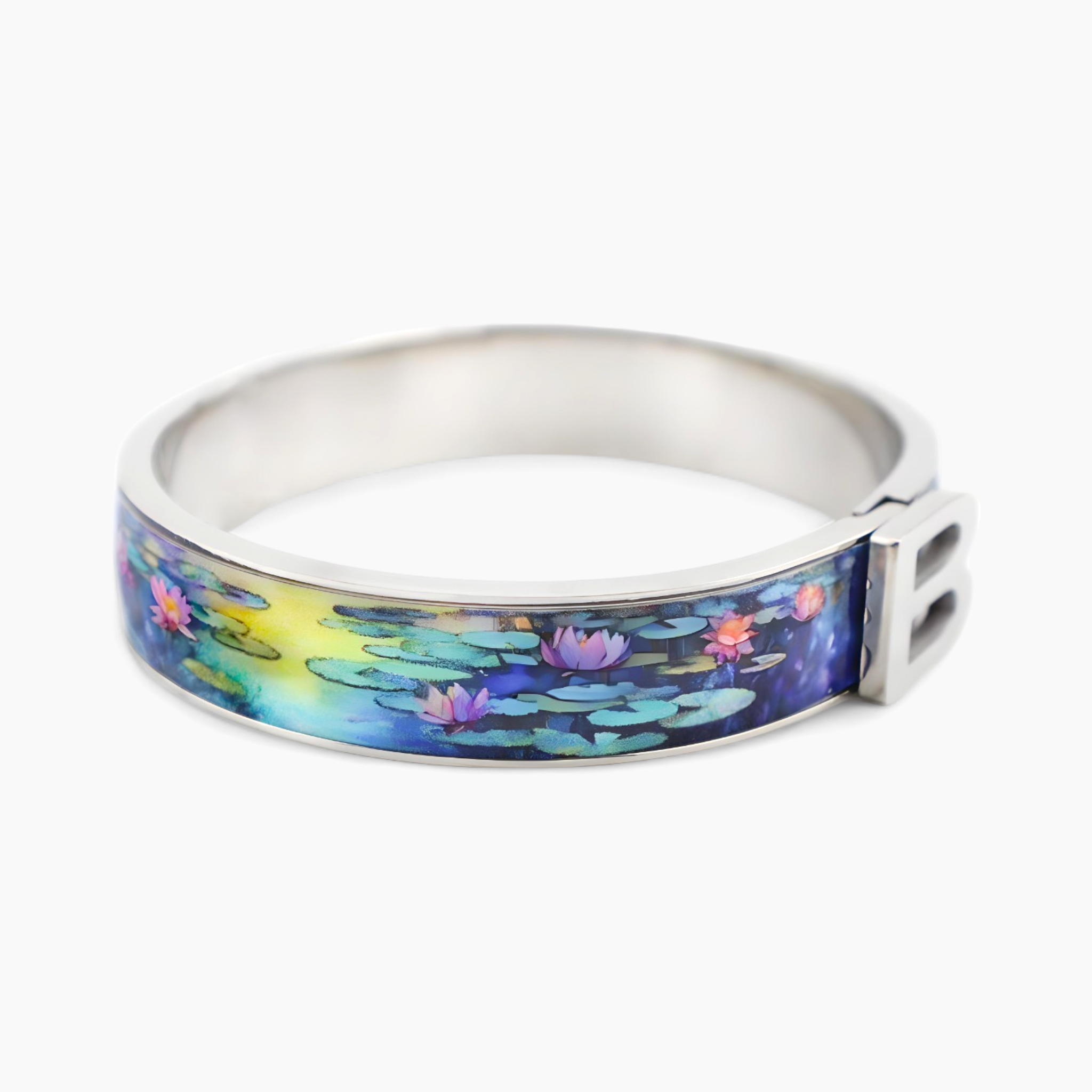 Monet Water Lilies Rhodium Bracelet