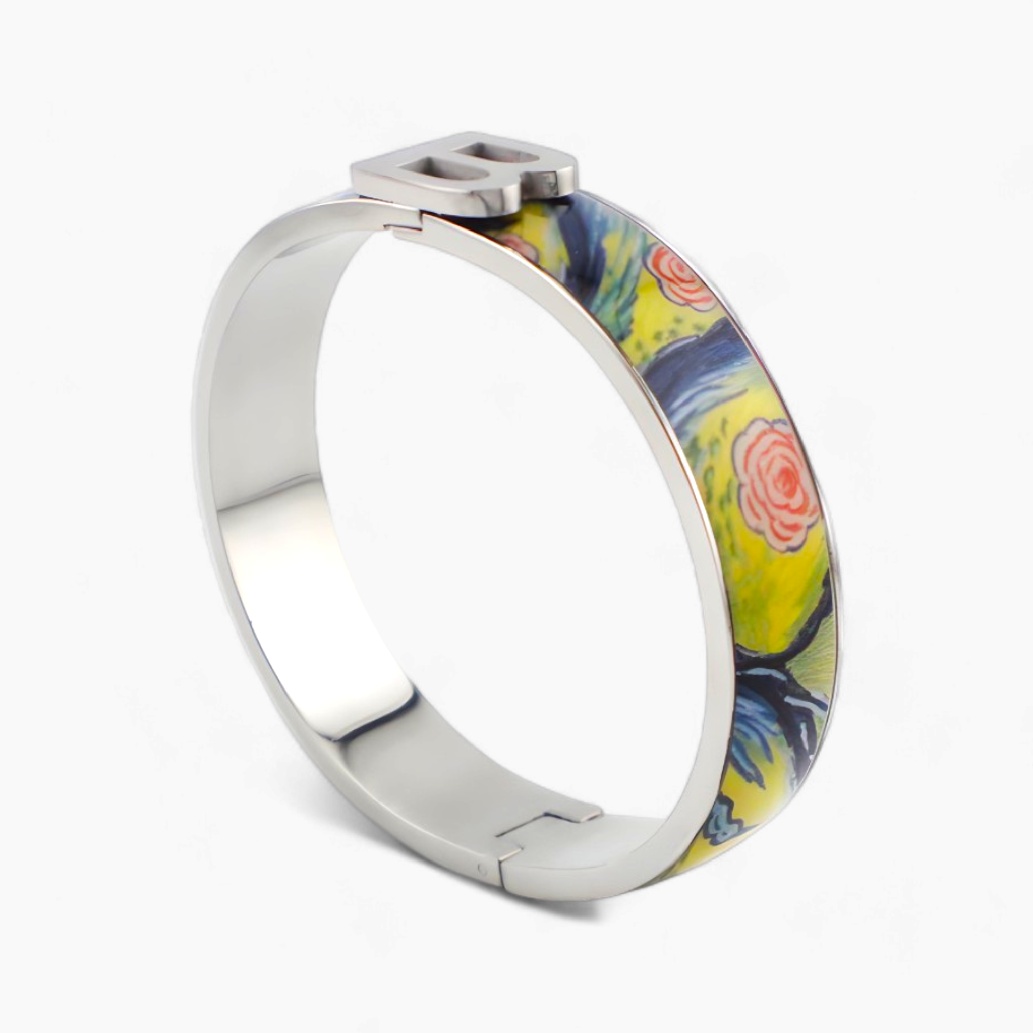 Van Gogh Floral Rhodium Bracelet