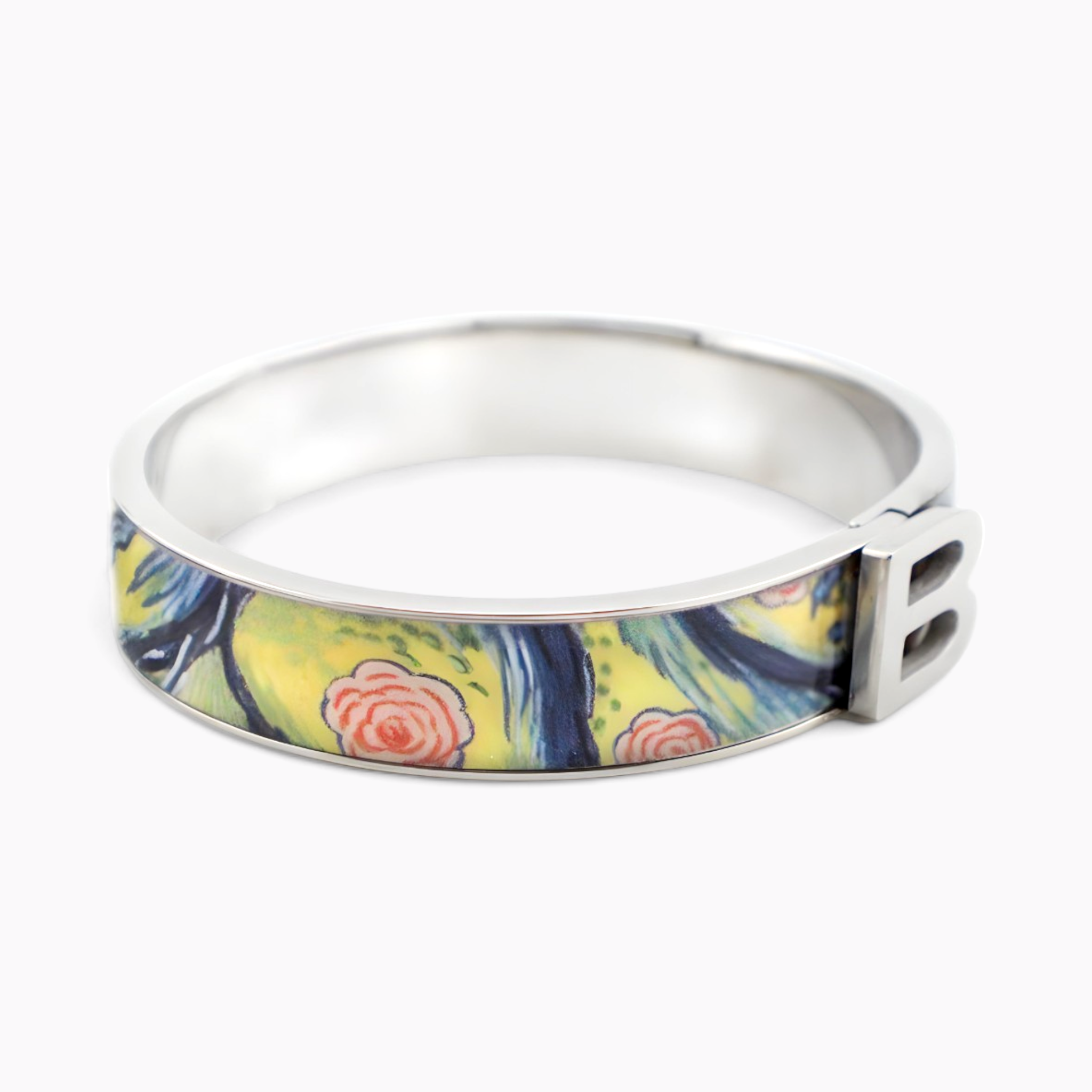 Van Gogh Floral Rhodium Bracelet