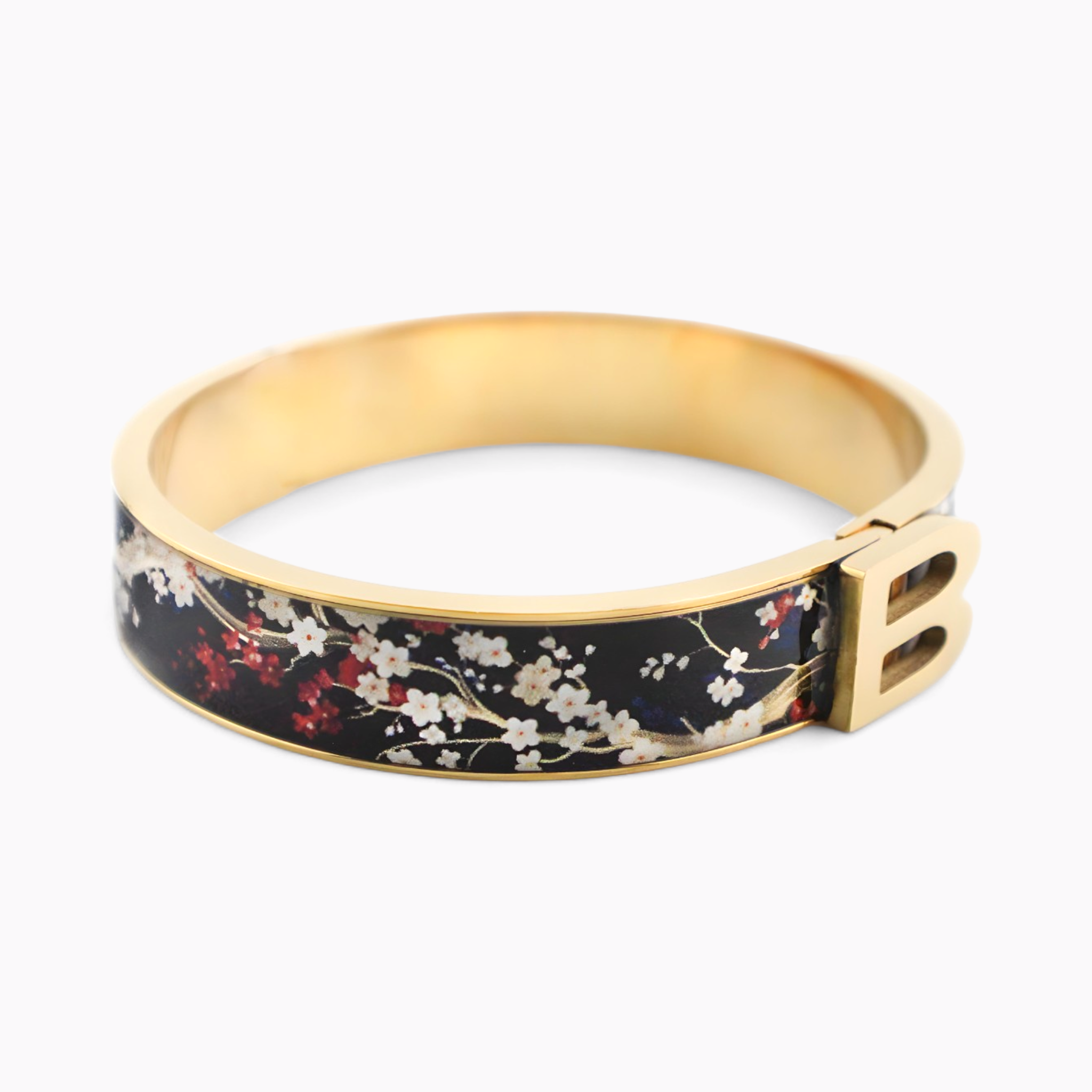 Van Gogh Dark Almond Blossoms Gold Bracelet