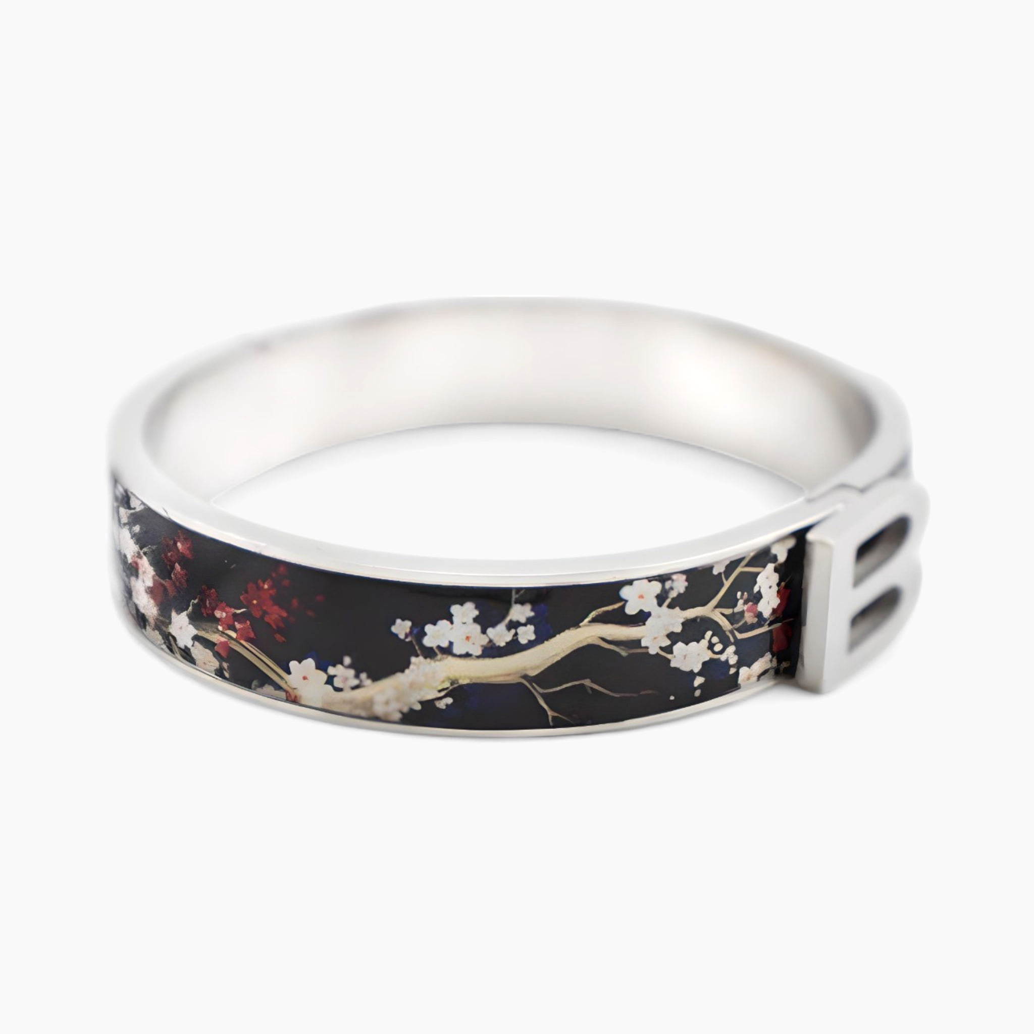 Van Gogh Dark Almond Blossoms Rhodium Bracelet